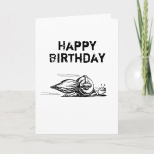 Carte de vœux d'anniversaire pliée Rocket Snail