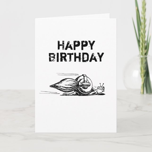 Carte de vœux d'anniversaire pliée Rocket Snail (Devant)