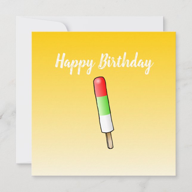 Carte de vœux d'anniversaire Popsicle Flat (Devant)