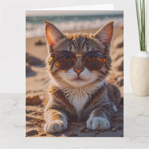 CARTE DE VOEUX D'ANNIVERSAIRE POUR AMI CHAT DE PLA
