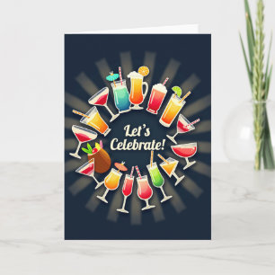 Carte de vœux d'anniversaire pour boisson festive