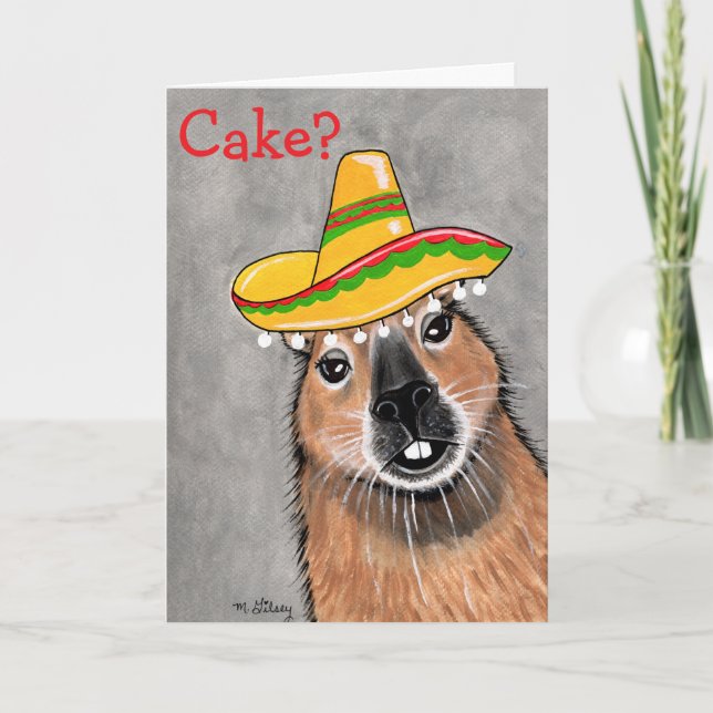 Carte de vœux d'anniversaire pour capybara avec gâ (Devant)