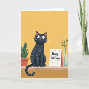 Carte de vœux d'anniversaire pour chat chaleureuse