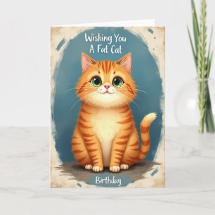Carte de vœux d'anniversaire pour chat dodu
