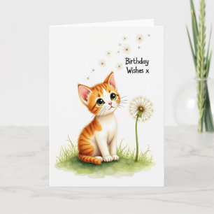 Carte de vœux d'anniversaire pour chat fantaisiste