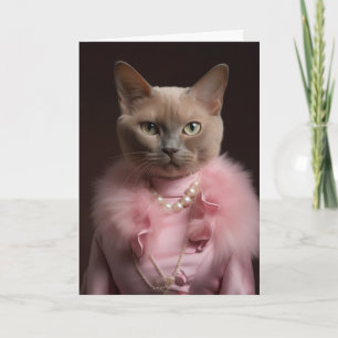 Carte de vœux d'anniversaire pour chat intemporell