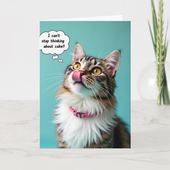 Carte de vœux d'anniversaire pour chat tigré (Devant)