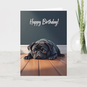 Carte de vœux d'anniversaire pour chien noir