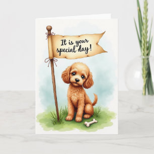 Carte de vœux d'anniversaire pour chiot mélancoliq