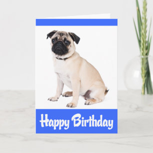 Carte de vœux d'anniversaire pour chiot Pug - Vers