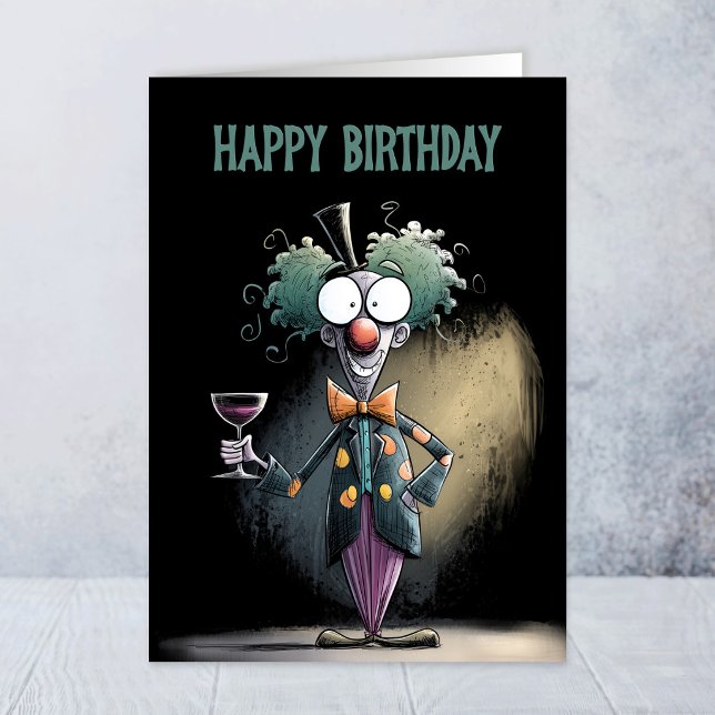Carte de vœux d'anniversaire pour clown de cirque (Créateur téléchargé)