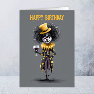 Carte de vœux d'anniversaire pour clown de cirque