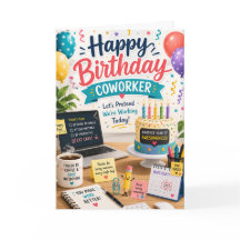 Carte de vœux d'anniversaire pour collègue humour