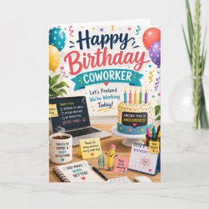 Carte de vœux d'anniversaire pour collègue humour 