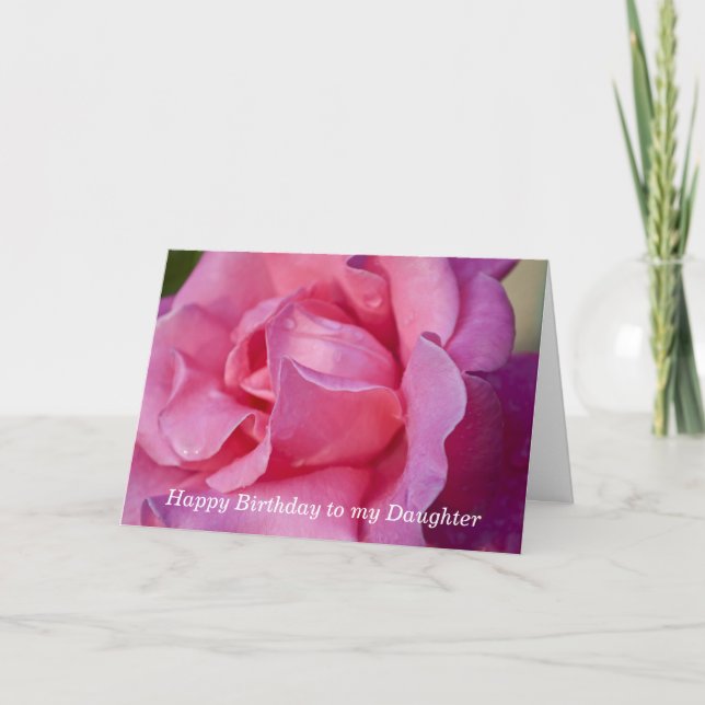 Carte de voeux d'anniversaire pour fille _ Rose ro (Devant)