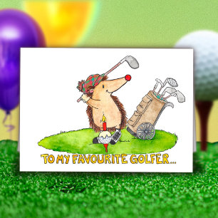 Carte de vœux d'anniversaire pour golfeur