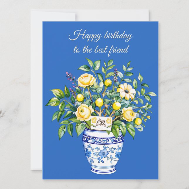 Carte de voeux d'anniversaire pour la meilleure am (Devant)