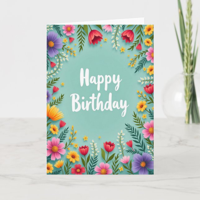 Carte de vœux d'anniversaire pour le jardin (Devant)