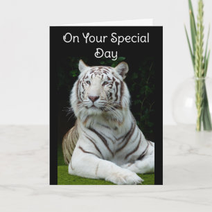 Carte de vœux d'anniversaire pour le tigre blanc