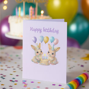 Carte de vœux d'anniversaire pour les jumeaux Bunn