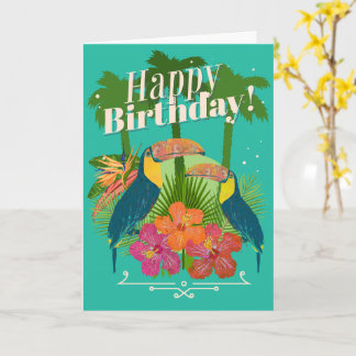 Carte de voeux d'anniversaire pour les Toucans tro