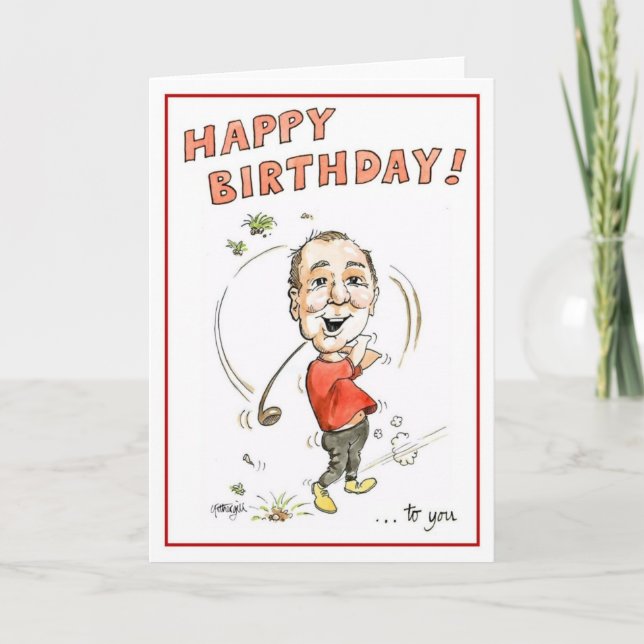 Carte de voeux d'anniversaire pour l'homme de golf (Devant)
