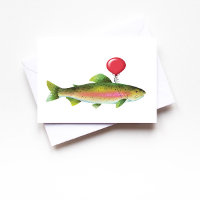 Carte de vœux d'anniversaire pour papa avec truite