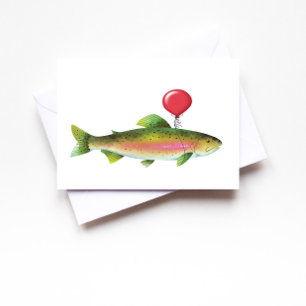 Carte de vœux d'anniversaire pour papa avec truite