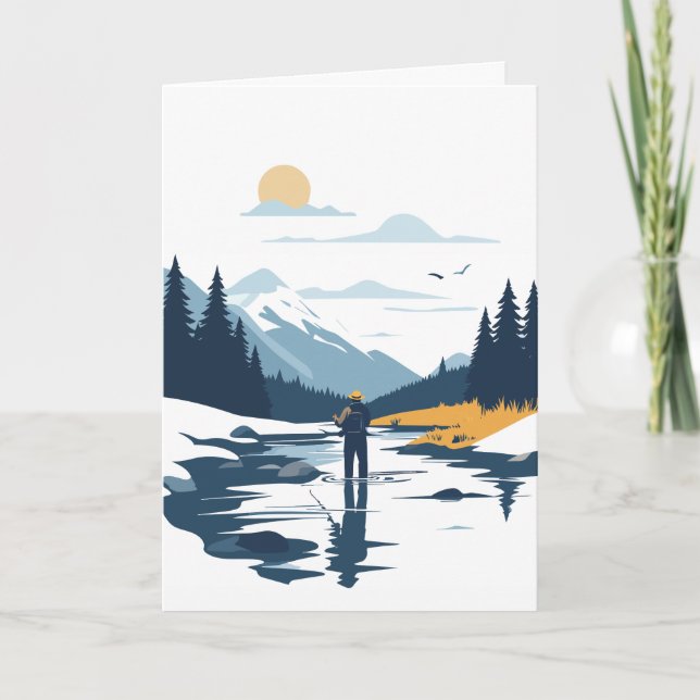 Carte de voeux d'anniversaire pour papa pêcheur de (Devant)