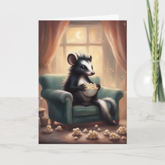 Carte de vœux d'anniversaire pour petite mouffette (Devant)