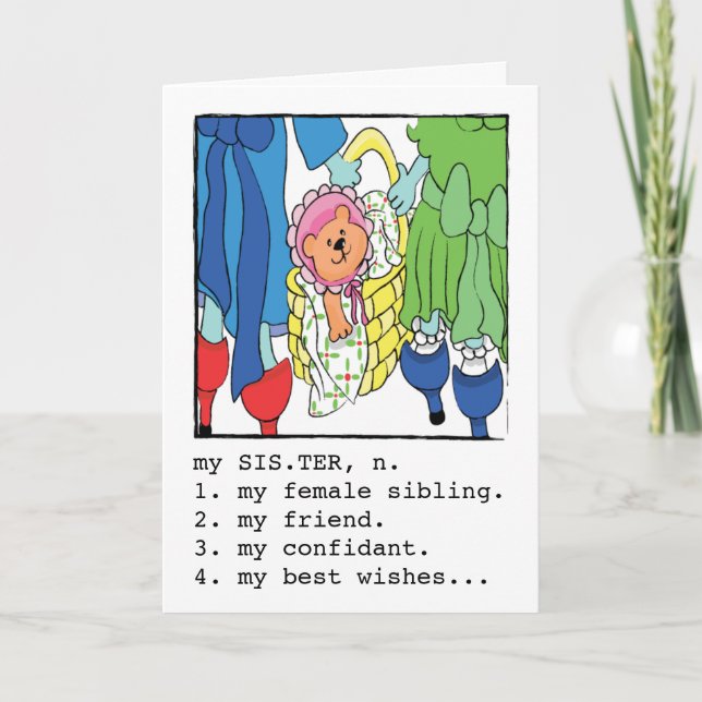 Carte de voeux d'anniversaire pour soeur (Devant)