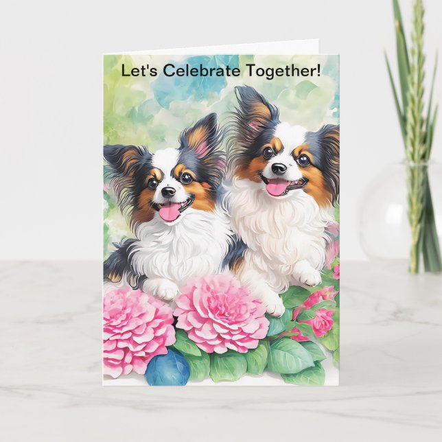 Carte de vœux d'anniversaire pour un chien mignon (Devant)
