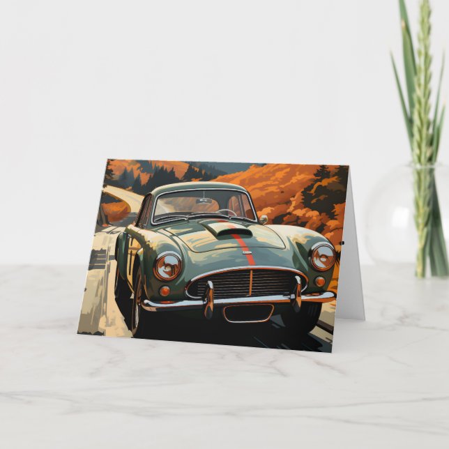 Carte de vœux d'anniversaire pour une voiture de s (Devant)
