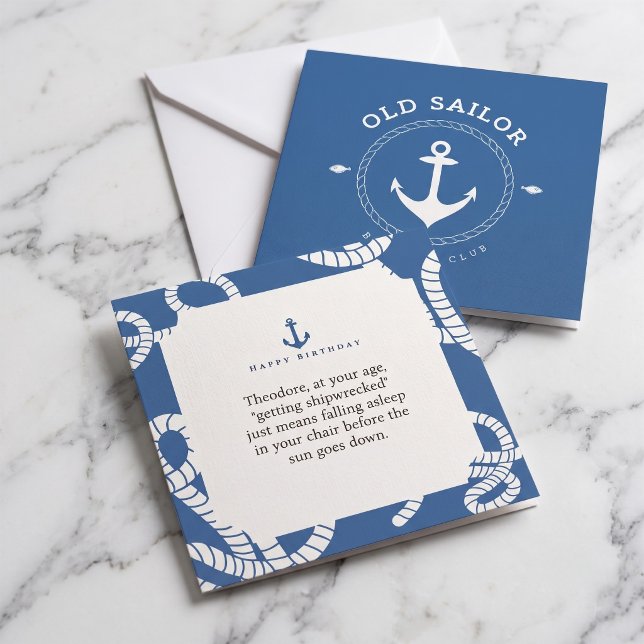 Carte de voeux d'anniversaire pour vieux marin (Shipwrecked Sailor Birthday Card)