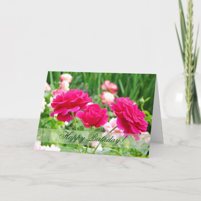 Carte de voeux d'anniversaire Red Roses (Devant)