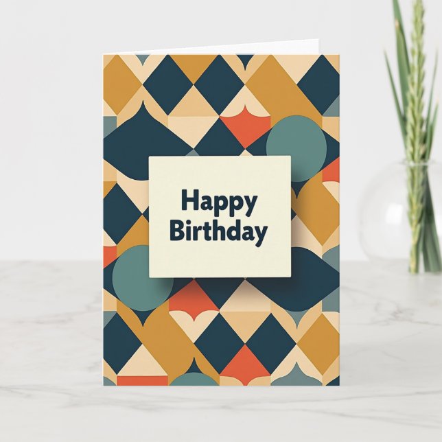 Carte de vœux d'anniversaire rétro (Devant)