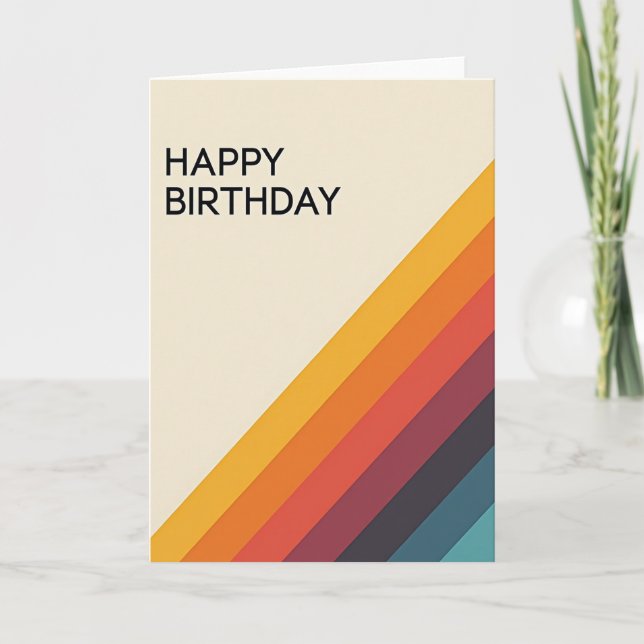 Carte de vœux d'anniversaire rétro (Devant)