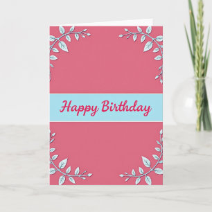 Carte de vœux d'anniversaire rose corail