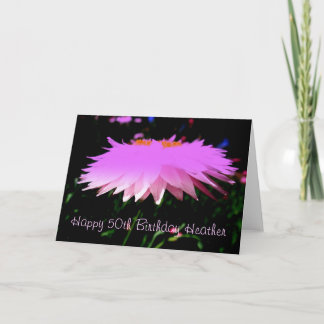 Carte de vœux d'anniversaire rose joli 50 ans