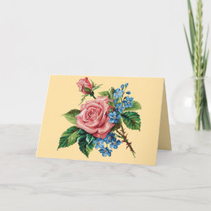 Carte de voeux d'anniversaire Rose vintage