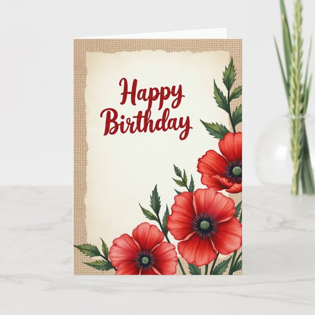 Carte de vœux d'anniversaire rustique (Devant)