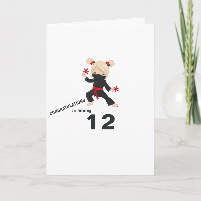 Carte de vœux d'anniversaire sur le thème Ninja (Devant)