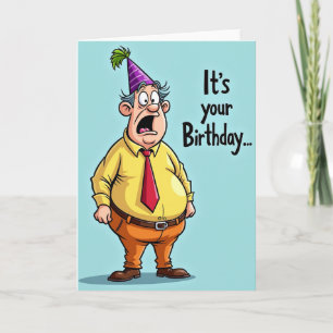 Carte de vœux d'anniversaire surprise en dessin an