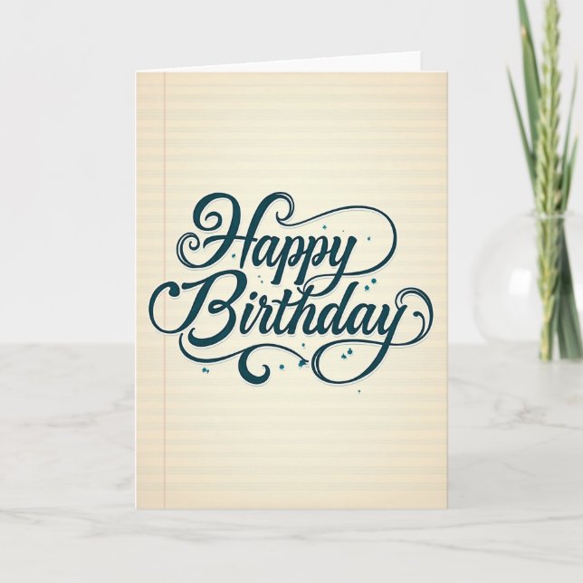 Carte de vœux d'anniversaire Swirls (Devant)