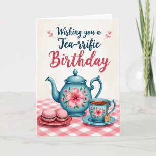 Carte de vœux d'anniversaire Tasse à thé Fantaisis