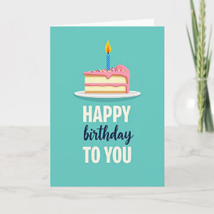 Carte de vœux d'anniversaire Teal Cake