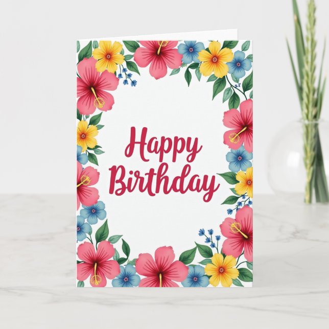 Carte de vœux d'anniversaire tropicale (Devant)