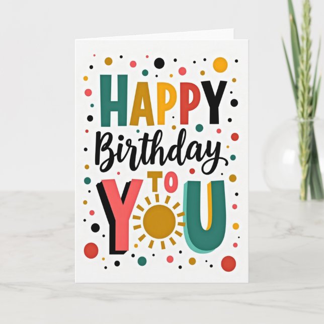 Carte de vœux d'anniversaire vibrante (Devant)