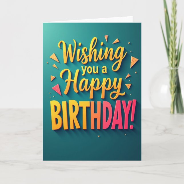 Carte de Vœux d'Anniversaire Vibrante (Devant)