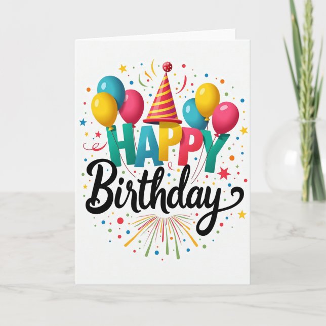 Carte de vœux d'anniversaire vibrante (Devant)